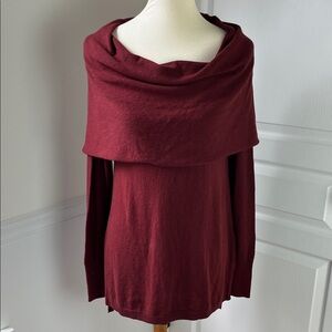 Kaisely Deep Red Off-Shoulder Sweater